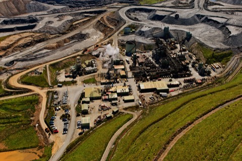 Aerial photo of processing plant