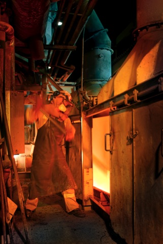 Industrial smelter worker
