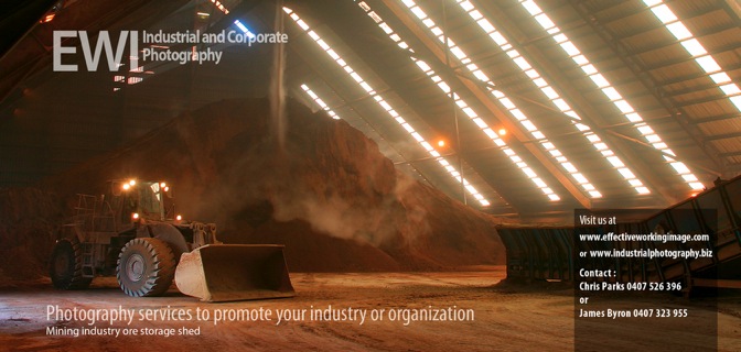 industrial photography of mineral ore shed