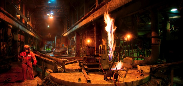 Industrial photography Smelter worker