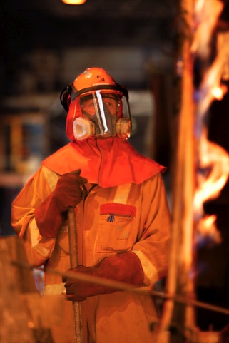 Industrial photography Smelter worker